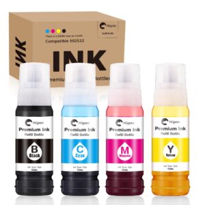 hiipoo compatible 522 (not for sublimation) high capacity refill ink bottle replacement for ecotank et-2720 et-2760 et-2800 et-4800 et-2803 et-2750 et-3750 et-4750 et-3760 et-4760 et-2700 printer