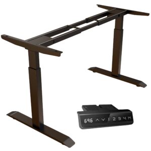 lubvlook electric dual motor standing desk frame for 43 to 79 inch table tops, ergonomic standing height adjustable base for home and office (black frame only)