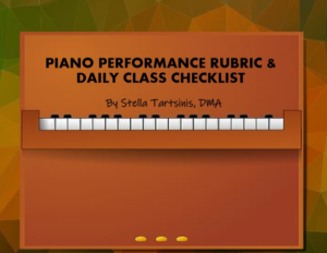 piano performance rubric & class participation checklist