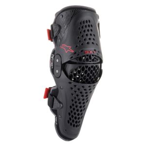 alpinestars 6506321-13-l/x sx-1 v2 knee protector - black/red (large/xl)