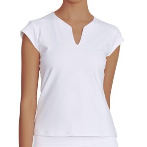 saadiya tennis shirts for women short sleeves, solid golf t shirts v-neck running shirts