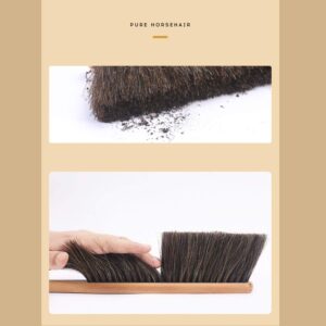 Kingten Horsehair Counter Duster with Wood Handle, Wood Block，Dustpan,Bench Woodworking Brush-Brushes are Used for Counter, Gardening, Furniture, Drafting, Patio, Fireplace Cleaning