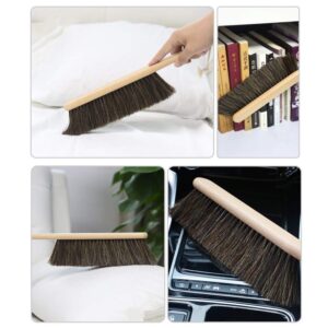 Kingten Horsehair Counter Duster with Wood Handle, Wood Block，Dustpan,Bench Woodworking Brush-Brushes are Used for Counter, Gardening, Furniture, Drafting, Patio, Fireplace Cleaning