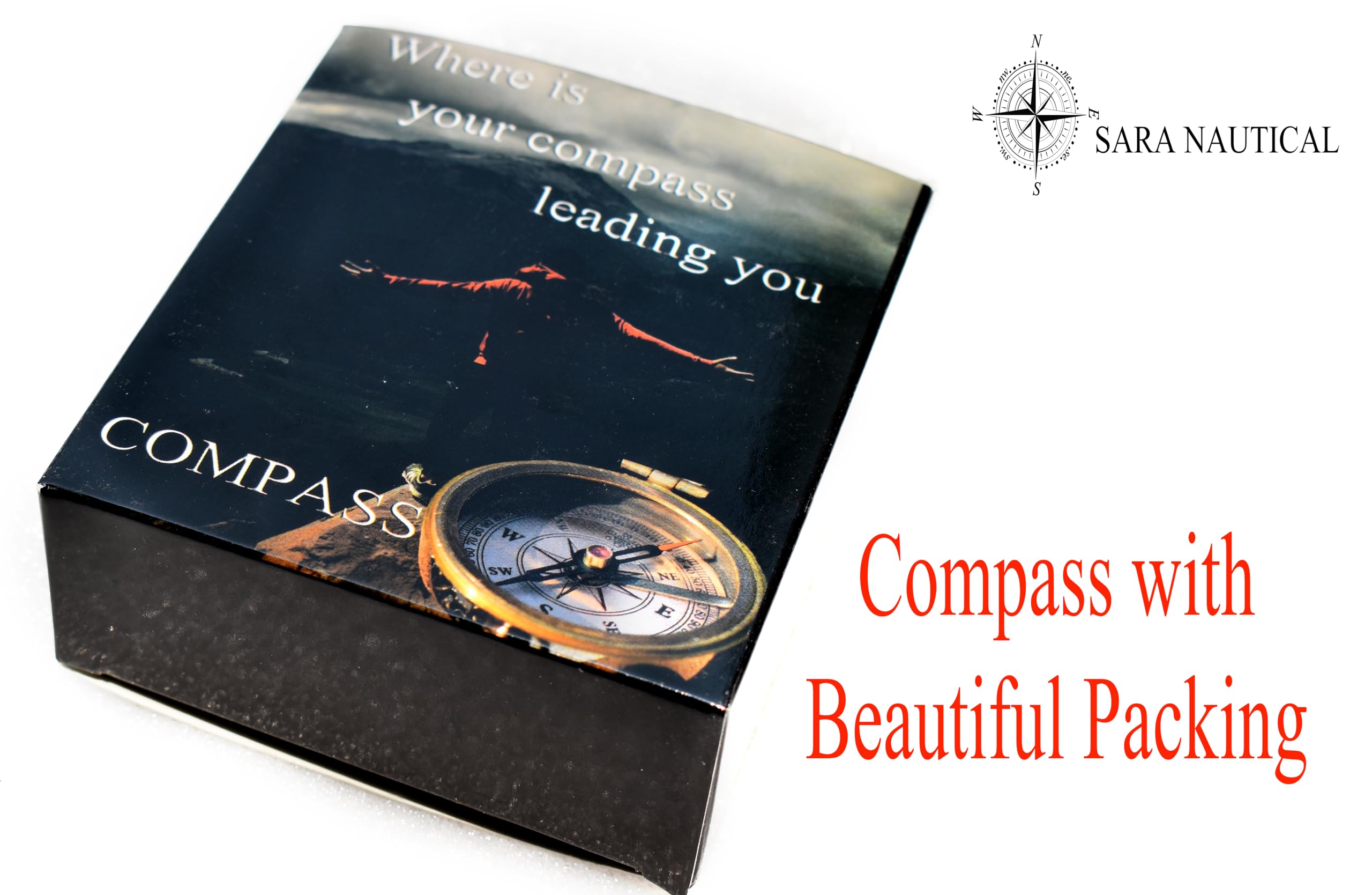 Be Strong and Courageous (Joshua 1:9) Brass Compass with wooden Box-Engraved Scripture Prayer Compass Religious Gift for Men & Women - Baptism, Confirmation, Communion Compass for Boys Graduation Gift