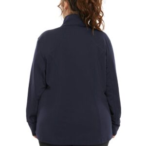 Hanna Nikole Womens Plus Size Active Full Zip Long Sleeve Jacket with Front Pockets Navy 24W