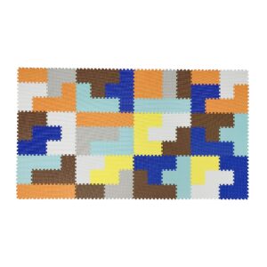tadpoles 40 pc soft eva foam tetris-style playmat set, blue and brown