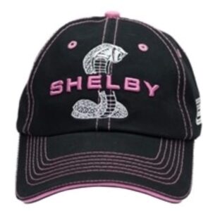womens shelby super snake black with pink cap hat | officially licensed shelby® product | adjustable, one-size fits all