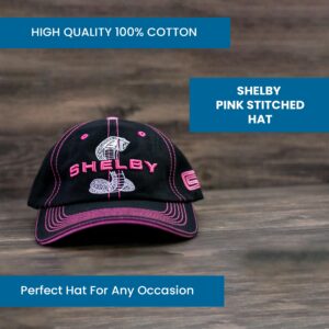 Womens Shelby Super Snake Black with Pink Cap Hat | Officially Licensed Shelby® Product | Adjustable, One-Size Fits All