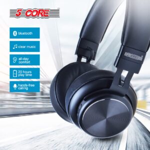 5 CORE Wireless Headphones Bluetooth Over Ear Hi Fi Stereo with Microphone and Volume Control Foldable Perfect Yoga Sports Office Gym - Headphone 13 B