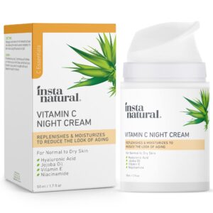 instanatual vitamin c night cream, night moisturizer for face with hyaluronic acid, jojoba oil, vitamin e and niacinamide, vitamin c face cream