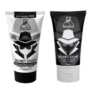 friction labs secret stuff 2-in-1 bundle - perform better with the right chalk for any scenario, humid & dry conditions - liquid chalk for gymnastics, rock climbing, lifting
