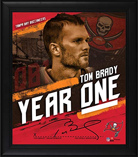 Tom Brady Tampa Bay Buccaneers Framed 15" x 17" #Year1 Collage - NFL Player Plaques and Collages