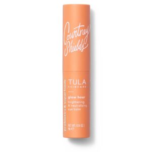 tula skin care glow hour brightening & neutralizing eye balm | dark circle under eye treatment, instantly hydrate and brighten undereye area, portable and perfect to use on-the-go | 0.14 oz.
