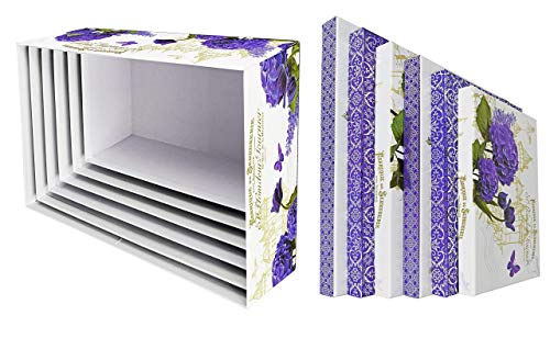 Alef Elegant Decorative Themed Extra Large Nesting Gift Boxes -6 Boxes- Nesting Boxes Beautifully Themed and Decorated - Perfect for Gifts or Simple Decoration Around the House!