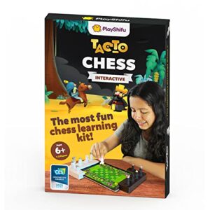 tacto chess by playshifu (app based) - real figurines, digital games | interactive story-based chess game set | brain games | educational gifts for boys and girls ages 6 & up (tablet not included)