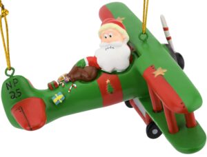 tree buddees large funny aviator santa flying plane losing presents christmas ornaments