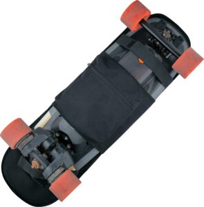 rolliepack slim carry foldable electric skateboard backpack bag for boosted boards mini s & x, v2, v2 dual plus, plus, stealth, exway flex, evolve, normal skateboards, and longboards