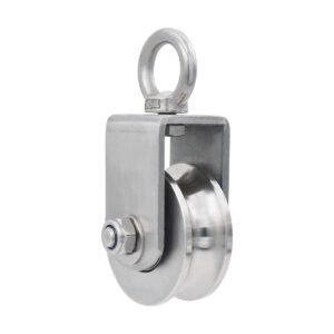 pulley wheel heavy duty single wheel swivel pulley block duplex bearing 304 stainless steel 360 degree rotation smooth loading 800 kg for material handling and moving lifting