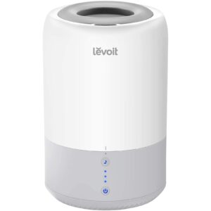 levoit humidifiers for bedroom, cool mist air vaporizer for babies, ultrasonic top fill essential oil diffuser, smart sleep mode, auto shut off, quiet, 1.8l, gray