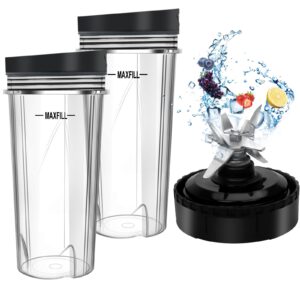 3 pack small 16oz cup with lids magic bulle replacement part cup mug with lids compatible with 250w mb1001 magic bullet mugs & cups blender juicer mixer