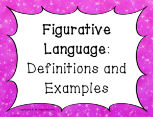 figurative language: definitions and examples posters