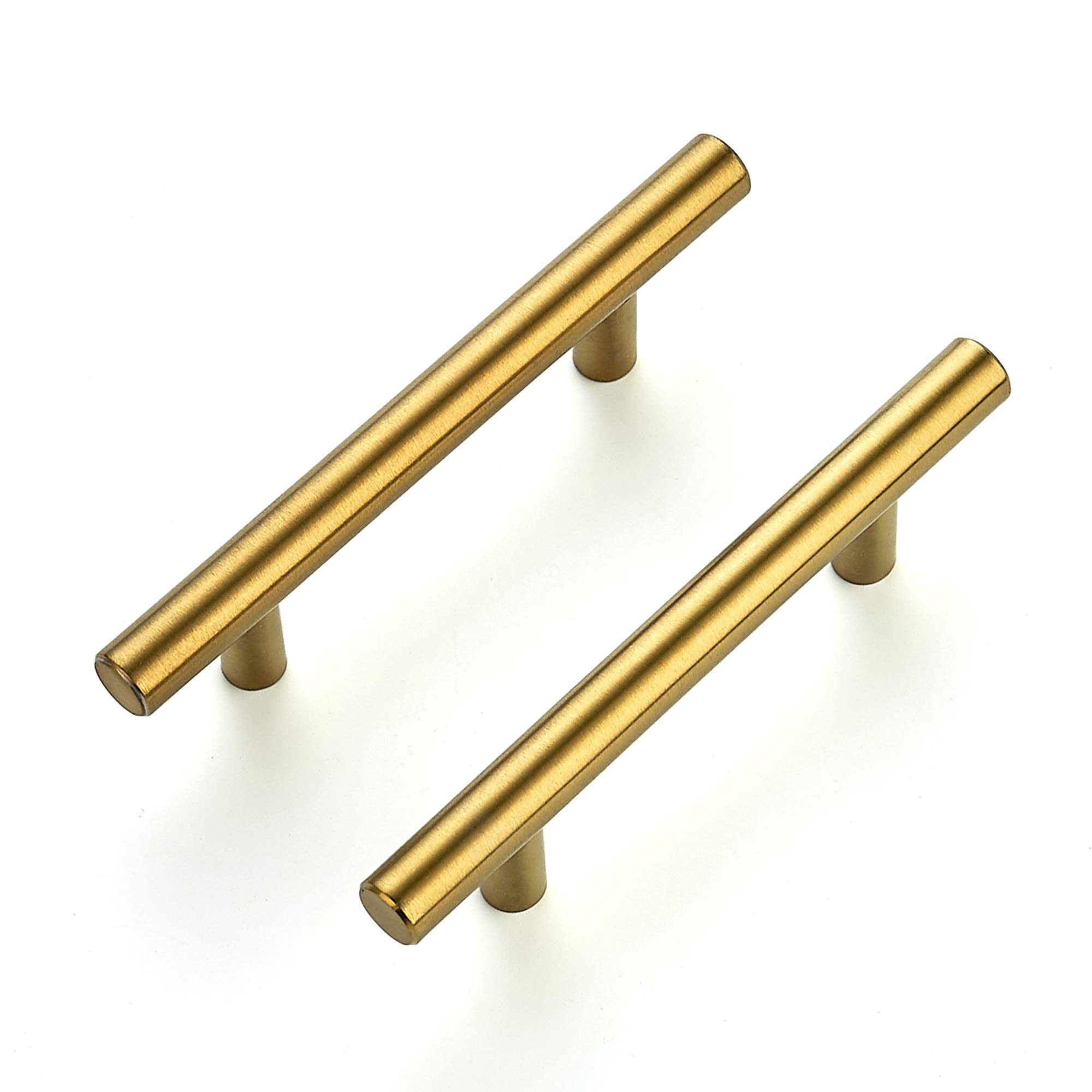 Ravinte 30 Pack 5 Inch Cabinet Pulls Brushed Brass Stainless Steel Kitchen Drawer Pulls Cabinet Handles 5”Length, 3” Hole Center