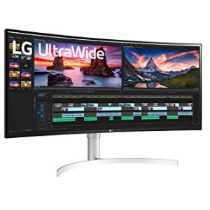 LG 38” 38BN95C-W QHD+ Nano IPS Curved UltraWide™ Monitor (3840x1600) with Thunderbolt™ 3 Port, 1 ms Response Time, 144 Hz Refresh Rate, DisplayHDR™ 600, Black Stabilizer & Dynamic Action Sync