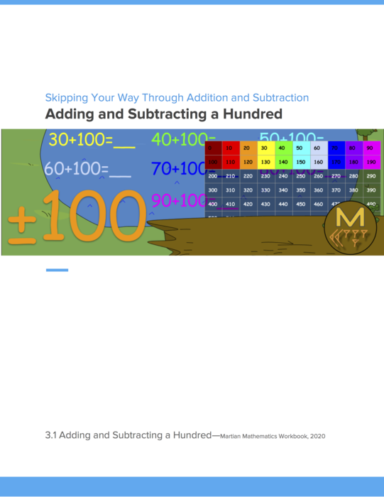 Skipping Your Way Through Addition and Subtraction: Adding and Subtracting a Hundred