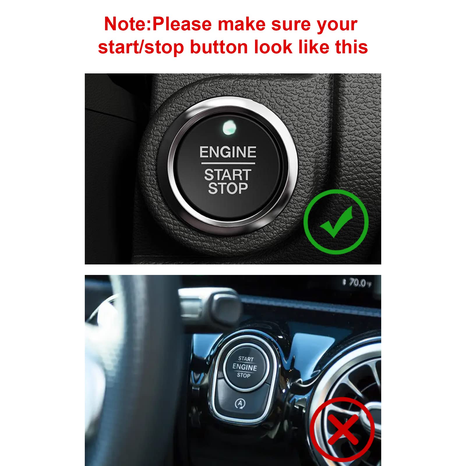 Xotic Tech Red Real Carbon Fiber Keyless Engine Start/Stop Push Button Cover Trim w/Indicator Light Opening Compatible with Ford F-150 Fusion Explorer Focus Edge Taurus Expedition Raptor 1.18"