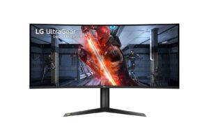 lg 38gn95b-b 37.5” nano ips 1ms qhd (3840x1600) curved ultragear™ gaming monitor with 144hz (160hz overclock) refresh rate, displayhdr™ 600, nvidia g-sync® compatibility, black