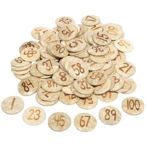 ready 2 learn coconut numbers - set of 100 - 1-100 - natural, hand made counters for kids - math manipulatives