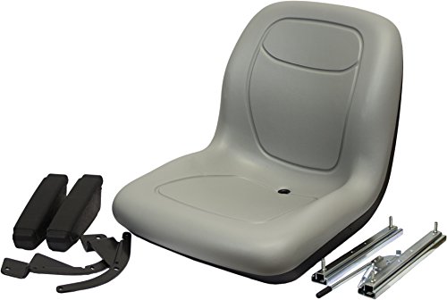 One New Gray Seat with Slide Rails & Arms Fits Ariens, Bad Boy, Craftsman, Dixon, Everride, Fits Exmark, Grasshopper, Gravely, Fits Husqvarna, Fits Kubota, Land Pride, Simplicity, Snapper, Fits Toro,