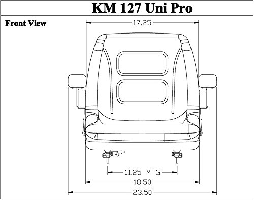 One New Gray Seat with Slide Rails & Arms Fits Ariens, Bad Boy, Craftsman, Dixon, Everride, Fits Exmark, Grasshopper, Gravely, Fits Husqvarna, Fits Kubota, Land Pride, Simplicity, Snapper, Fits Toro,