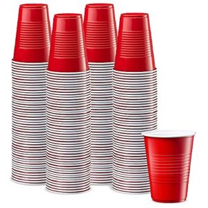 comfy package [240 count] 12 oz. disposable party plastic cups - red drinking cups