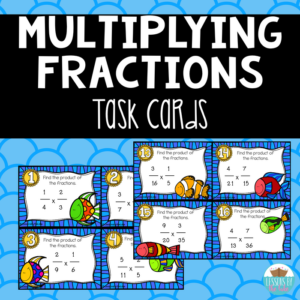 multiplying fractions task cards