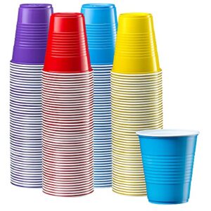 comfy package [240 pack 12 oz. disposable party plastic cups - assorted colors drinking cups