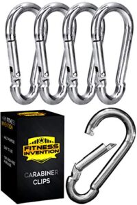 carabiner clip 5 pack - multipurpose heavy duty carabiner - snap hooks - carabiner heavy duty - small carabiner clip - large carabiner clip - clips for keys - carribeaner hook (3.2 inch)