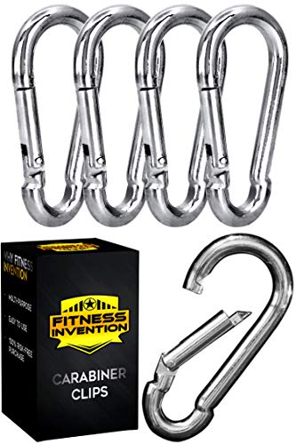 Carabiner Clip 5 Pack - Multipurpose Heavy Duty Carabiner - Snap Hooks - Carabiner Heavy Duty - Small Carabiner Clip - Large Carabiner Clip - Clips for Keys - Carribeaner Hook (3.2 Inch)