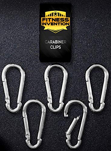 Carabiner Clip 5 Pack - Multipurpose Heavy Duty Carabiner - Snap Hooks - Carabiner Heavy Duty - Small Carabiner Clip - Large Carabiner Clip - Clips for Keys - Carribeaner Hook (3.2 Inch)