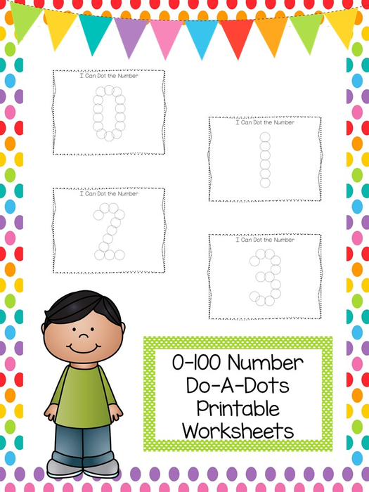 101 Printable Numbers 0-100 Do-A-Dot Worksheets