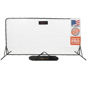 soccer rebounder net feet practice soccer training equipment | portable, easy assembly, steel frame | perfect for practicing backyard volley, solo training,kickback, passing, pitchback (12x6 feet)