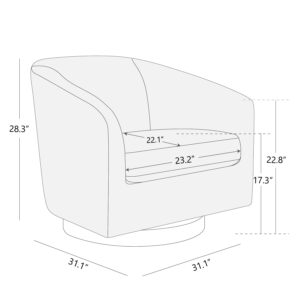 CHITA Swivel Accent Chair Armchair, Round Barrel Chair in Fabric for Living Room Bedroom, Pebble Grey