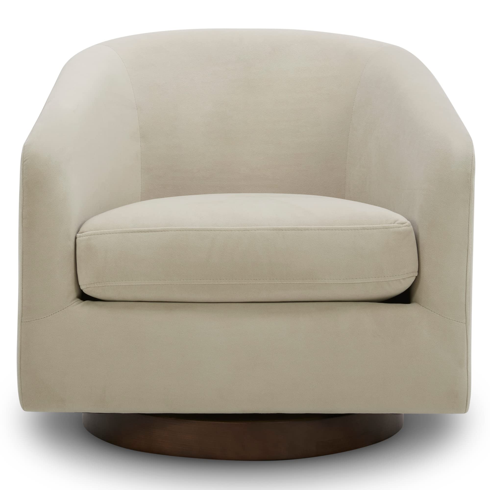 CHITA Swivel Accent Chair Armchair, Round Barrel Chair in Fabric for Living Room Bedroom, Pebble Grey