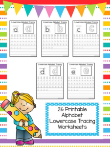 26 printable lowercase alphabet tracing worksheets