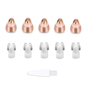 mxiixm eyebrow hair remover replacement heads for women painless eyebrow trimmer blades, perfect and smooth, with cleaning brush, as seen on tv, rose gold (5pcs)