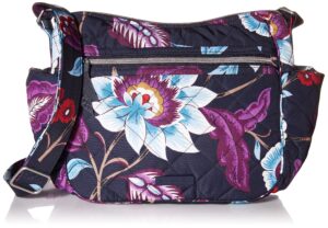 vera bradley women's performance twill on the go crossbody purse, mayfair in bloom, one size
