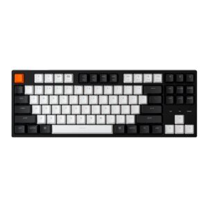 keychron c1 hot-swappable wired mechanical computer keyboard with gateron g pro brown switch/double-shot abs keycaps/white backlight/usb type-c cable, tenkeyless 87 keys for mac windows pc