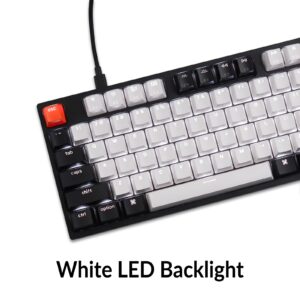 Keychron C1 Hot-swappable Wired Mechanical Computer Keyboard with Gateron G Pro Brown Switch/Double-Shot ABS Keycaps/White Backlight/USB Type-C Cable, Tenkeyless 87 Keys for Mac Windows PC