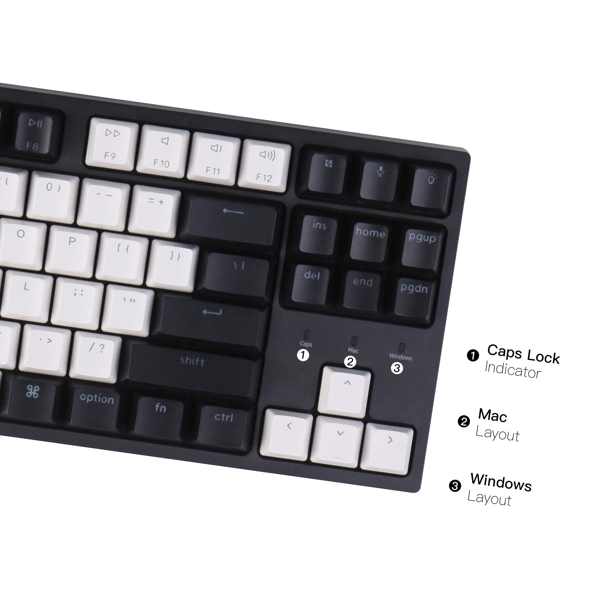 Keychron C1 Hot-swappable Wired Mechanical Computer Keyboard with Gateron G Pro Brown Switch/Double-Shot ABS Keycaps/White Backlight/USB Type-C Cable, Tenkeyless 87 Keys for Mac Windows PC