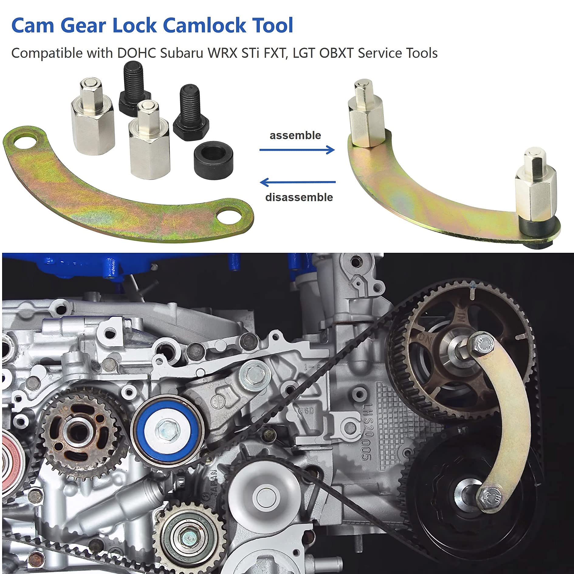 Mekar Cam Gear Lock Camlock Tool Compatible with DOHC Subaru WRX STi FXT, LGT OBXT Service Tools